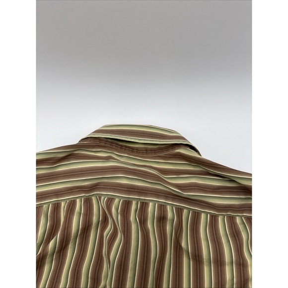 Banana Republic Men's Long Sleeve Button Up Shirt Size Large Brown Stripes - Picture 12 of 12